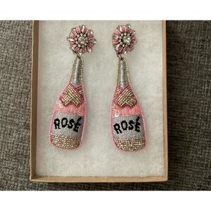 Rose Champagne homemade dangly earrings